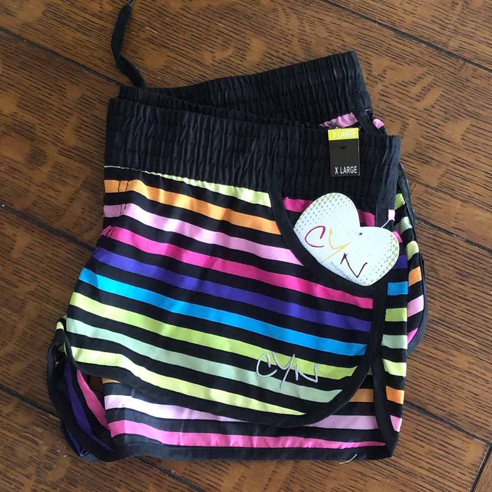 Multi-colored striped board shorts - Picture 1 of 3